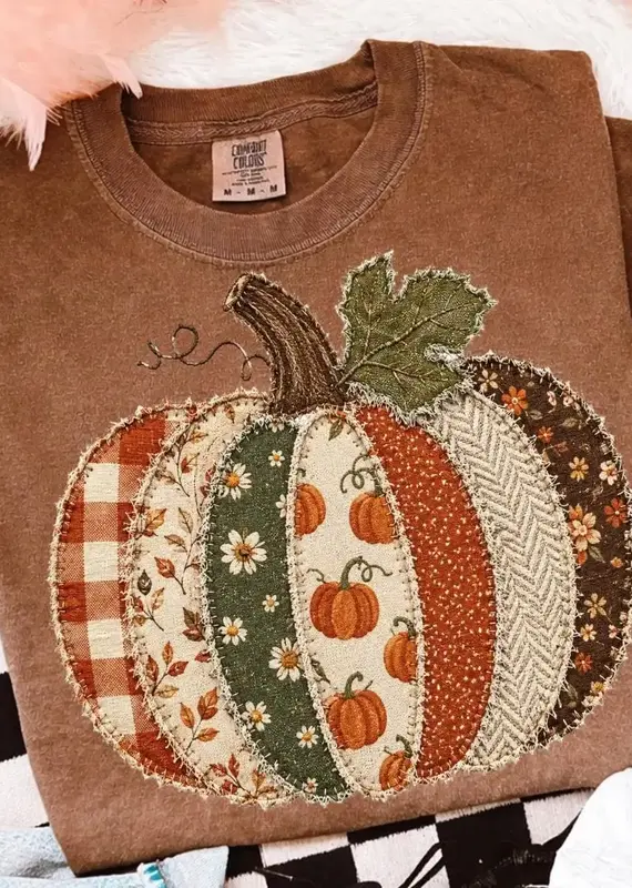 Comfort Colors Faux Patchwork Pumpkin T-Shirt