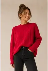 Mock Neck Cable Knit Pullover Sweater