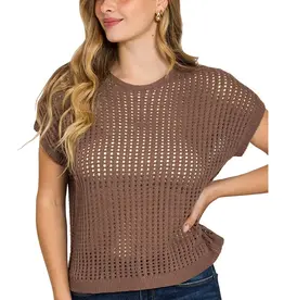 Charlotte  Waffle Crochet Knit  Sweater