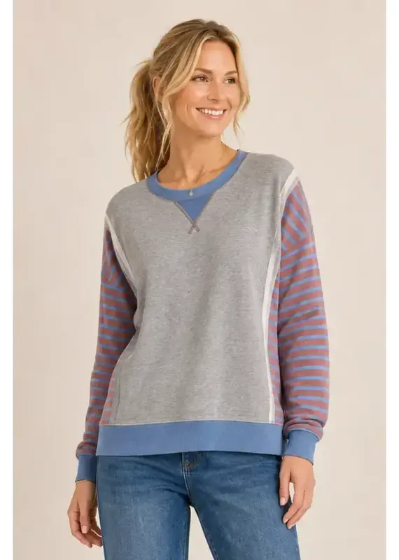 Sammie Trim Stripe Insert Pullover Top