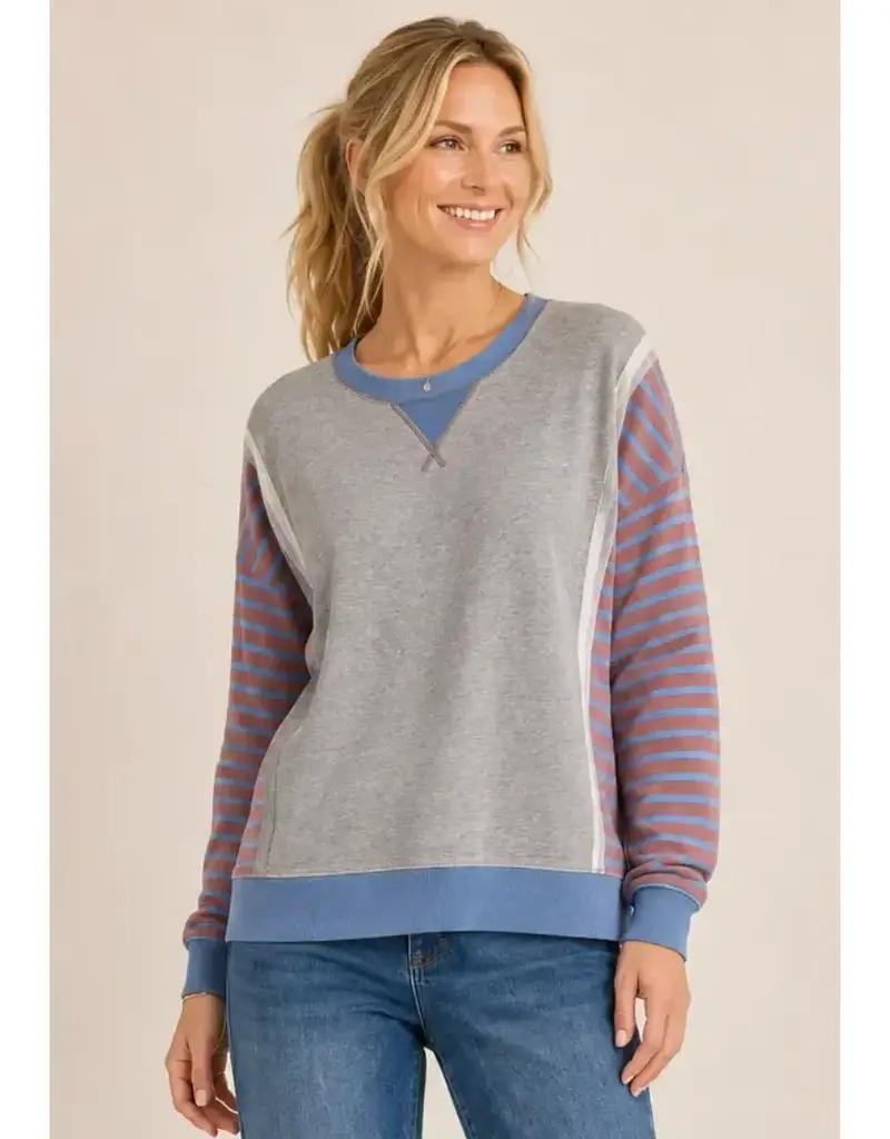 Sammie Trim Stripe Insert Pullover Top