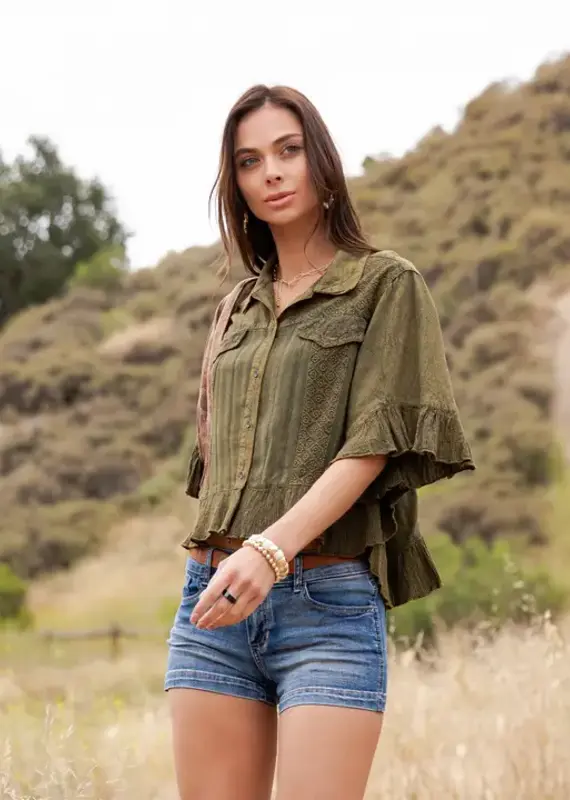 Bri Boho Vintage Cropped Jacket/Top