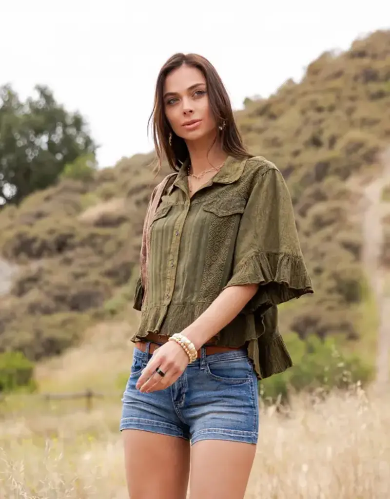 Bri Boho Vintage Cropped Jacket/Top
