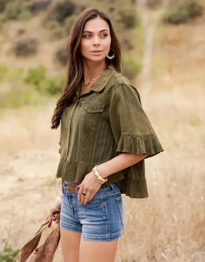 Bri Boho Vintage Cropped Jacket/Top