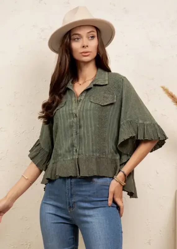 Bri Boho Vintage Cropped Jacket/Top