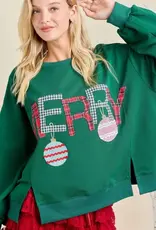 Merry Ornament Patchwork Oversized Top