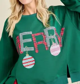 Merry Ornament Patchwork Oversized Top