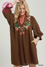 Felicia Floral Embroidered Babydoll Dress