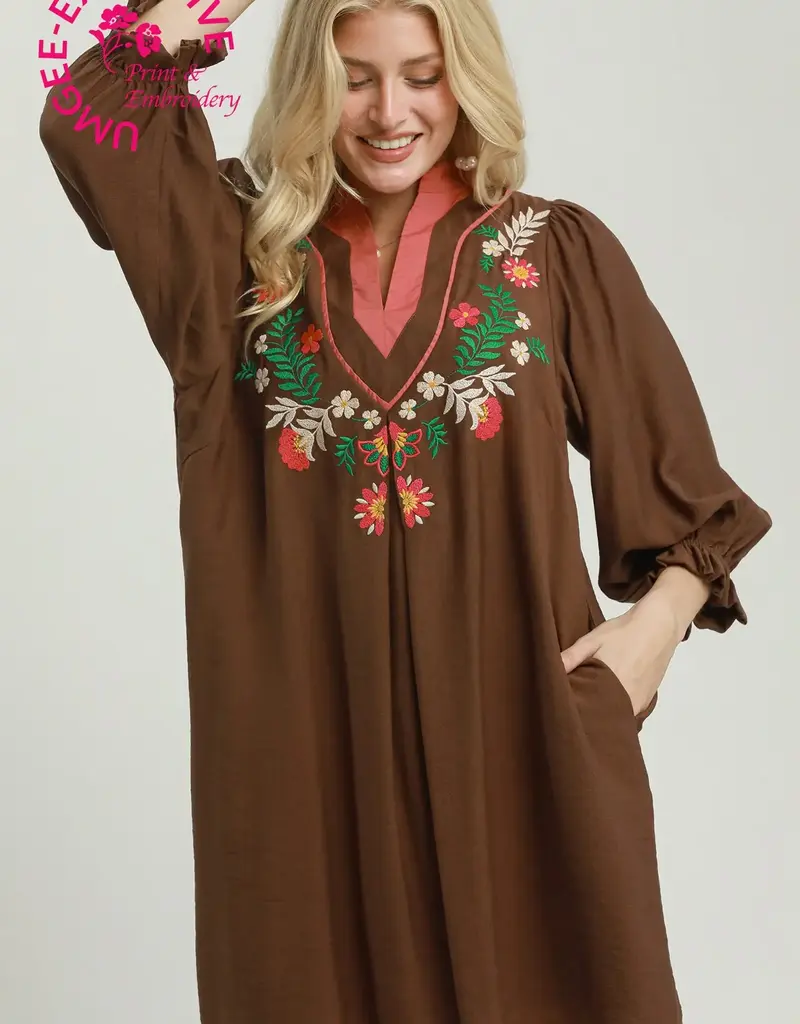 Felicia Floral Embroidered Babydoll Dress