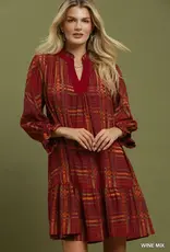 Maddie Mix Plaid Tiered Babydoll Dress