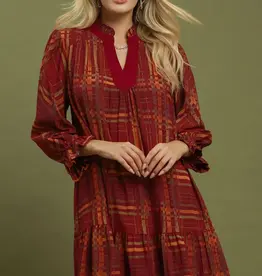 Maddie Mix Plaid Tiered Babydoll Dress