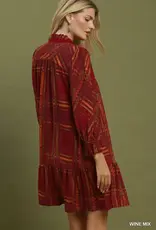 Maddie Mix Plaid Tiered Babydoll Dress