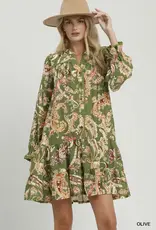 Peggy Paisley Print Tiered Dress
