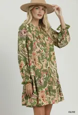 Peggy Paisley Print Tiered Dress
