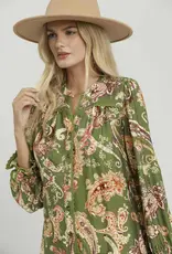 Peggy Paisley Print Tiered Dress