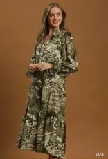 Abby Mixed Abstract Print Tiered Maxi Dress