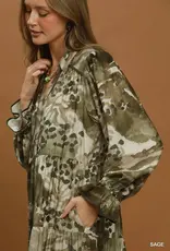 Abby Mixed Abstract Print Tiered Maxi Dress