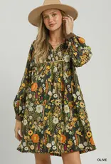 Bailey Floral Print Smocked Yoke Babydoll Dress