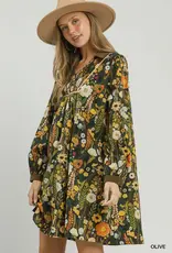 Bailey Floral Print Smocked Yoke Babydoll Dress