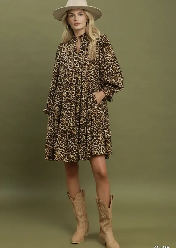 Tammi Leopard Print Tiered Dress