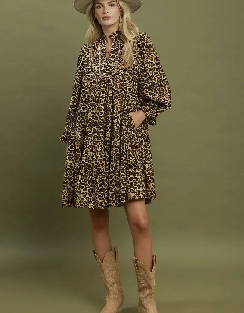 Tammi Leopard Print Tiered Dress