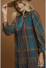 Maddie Mix Plaid Tiered Babydoll Dress