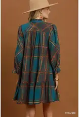 Maddie Mix Plaid Tiered Babydoll Dress