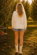 Peggy Pumpkin Season Gingham Bow Graphic Sweatshirt