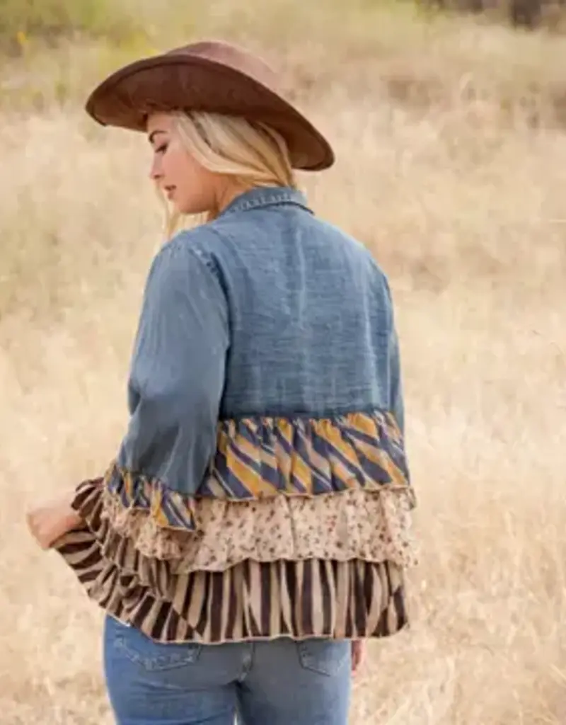 Valerie Vintage Boho Patchwork Tiered Top