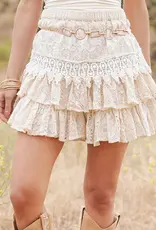 Ella Boho Crochet Lace Tiered Mini Skirt