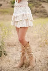 Ella Boho Crochet Lace Tiered Mini Skirt