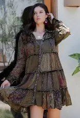 Abby Artisan Shirt Dress With Patches & Embroidery Accents