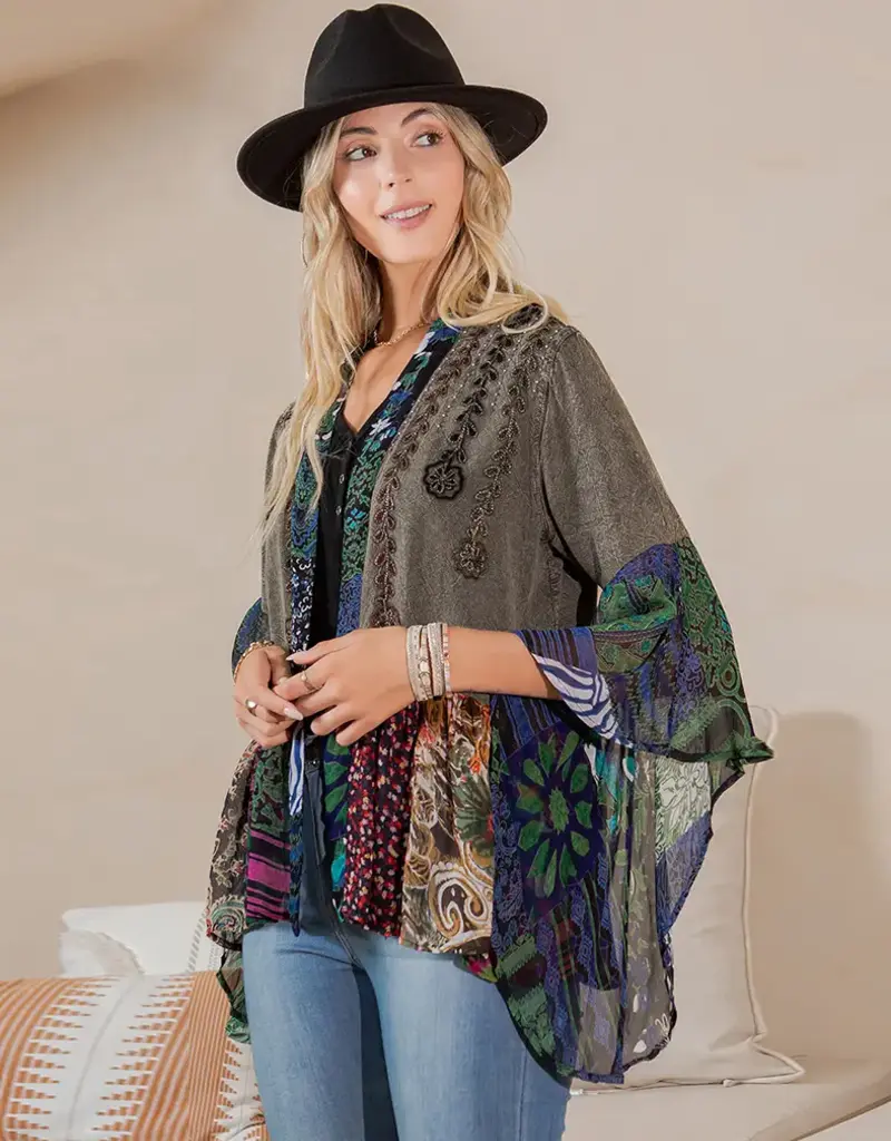 Ruby Boho Rustic : Embellished Shrug