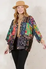 Kelly Kimono Top in Overdyed Mix N Match Patches