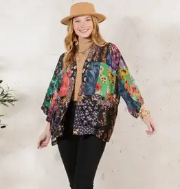 Kelly Kimono Top in Overdyed Mix N Match Patches
