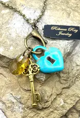 Vintage Lock and Key Charm Necklace