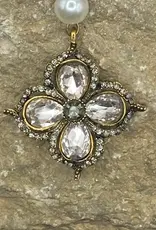 Vintage Boho Necklace with Crystal Floral Charm