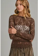 Romantic Stretch Lace Layering Top - Available in Coffee - Oatmeal - Black