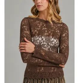 Romantic Stretch Lace Layering Top - Available in Coffee - Oatmeal - Black