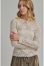 Romantic Stretch Lace Layering Top - Available in Coffee - Oatmeal - Black