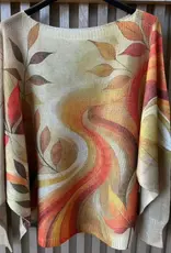 Fall Abstract Swirl Lightweight Knit Sweater - Made In Italy