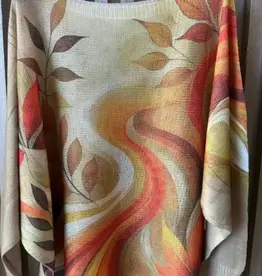 Fall Abstract Swirl Lightweight Knit Sweater - Made In Italy