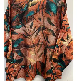Fall Leaves Lightweight Knit Sweater - Made In Italy - ONE SIZE