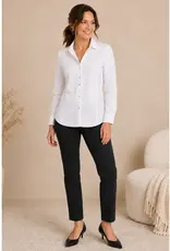 Samantha Studded Poplin Ribbed Knit Sides Top
