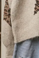 Bethany Leopard Bold Star Detail Knit Sweater