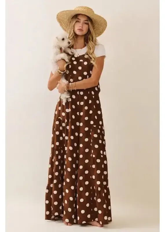 Dottie Polka Dot Sling Maxi Jumpsuit