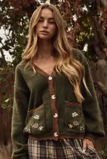 Emily Soft Knit Cardigan With Embroidery Detail
