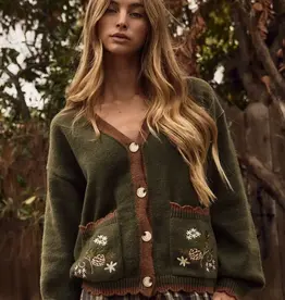Emily Soft Knit Cardigan With Embroidery Detail