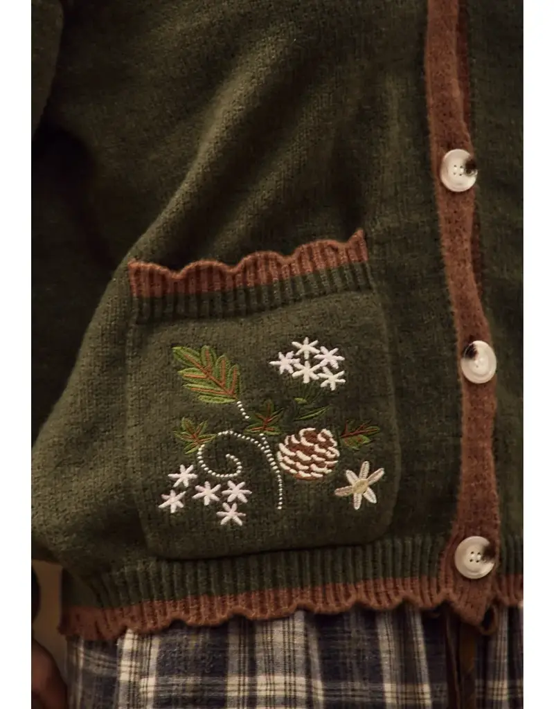 Emily Soft Knit Cardigan With Embroidery Detail