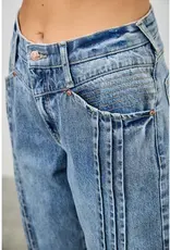Barrel Jean With Pin Tuck Pleat Detail Front